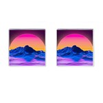 Outrun-vaporwave-hd-wallpaper-preview Cufflinks (Square)