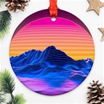 Outrun-vaporwave-hd-wallpaper-preview Round Ornament (Two Sides)