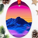 Outrun-vaporwave-hd-wallpaper-preview Oval Ornament (Two Sides)