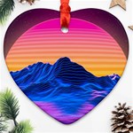 Outrun-vaporwave-hd-wallpaper-preview Heart Ornament (Two Sides)