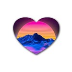 Outrun-vaporwave-hd-wallpaper-preview Rubber Coaster (Heart) 