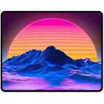 Outrun-vaporwave-hd-wallpaper-preview Fleece Blanket (Medium) 