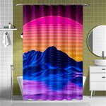 Outrun-vaporwave-hd-wallpaper-preview Shower Curtain 48  x 72  (Small) 
