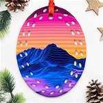 Outrun-vaporwave-hd-wallpaper-preview Oval Filigree Ornament (Two Sides)