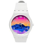 Outrun-vaporwave-hd-wallpaper-preview Round Plastic Sport Watch (M)