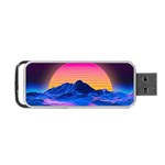 Outrun-vaporwave-hd-wallpaper-preview Portable USB Flash (One Side)