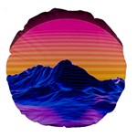 Outrun-vaporwave-hd-wallpaper-preview Large 18  Premium Round Cushions