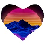 Outrun-vaporwave-hd-wallpaper-preview Large 19  Premium Heart Shape Cushions