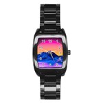 Outrun-vaporwave-hd-wallpaper-preview Stainless Steel Barrel Watch