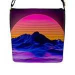 Outrun-vaporwave-hd-wallpaper-preview Flap Closure Messenger Bag (L)