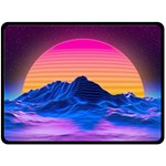 Outrun-vaporwave-hd-wallpaper-preview Double Sided Fleece Blanket (Large) 