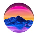 Outrun-vaporwave-hd-wallpaper-preview Mini Round Pill Box