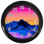 Outrun-vaporwave-hd-wallpaper-preview Wall Clock (Black)