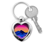 Outrun-vaporwave-hd-wallpaper-preview Key Chain (Heart)