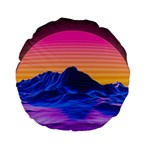 Outrun-vaporwave-hd-wallpaper-preview Standard 15  Premium Flano Round Cushions