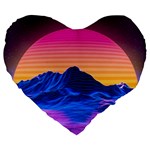 Outrun-vaporwave-hd-wallpaper-preview Large 19  Premium Flano Heart Shape Cushions