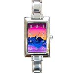 Outrun-vaporwave-hd-wallpaper-preview Rectangle Italian Charm Watch