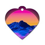 Outrun-vaporwave-hd-wallpaper-preview Dog Tag Heart (One Side)