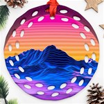 Outrun-vaporwave-hd-wallpaper-preview Ornament (Round Filigree)
