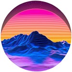 Outrun-vaporwave-hd-wallpaper-preview Wooden Puzzle Round