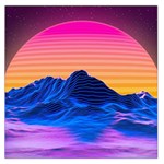 Outrun-vaporwave-hd-wallpaper-preview Large Satin Scarf (Square)