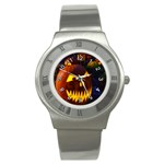 halloween-pumpkins-at-night-1631279521gZw Stainless Steel Watch