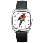 bird-vintage-maccaw-clipart-removebg-preview Square Metal Watch
