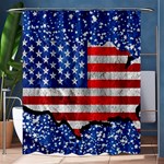 Usa-map-and-flag-on-cement-wall-texture-background-design-1591646654pet Shower Curtain 60  x 72  (Medium) 