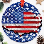 Usa-map-and-flag-on-cement-wall-texture-background-design-1591646654pet Round Filigree Ornament (Two Sides)