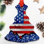Usa-map-and-flag-on-cement-wall-texture-background-design-1591646654pet Christmas Tree Ornament (Two Sides)