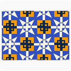Shapes on a blue background                                                        Roll Up Canvas Pencil Holder (M) from ArtsNow.com Front