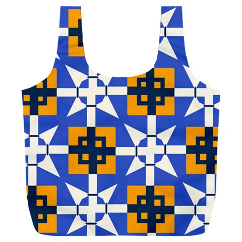 Shapes on a blue background                                                      Full Print Recycle Bag (XXL) from ArtsNow.com Front