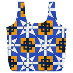 Shapes on a blue background                                                      Full Print Recycle Bag (XXL) from ArtsNow.com Back