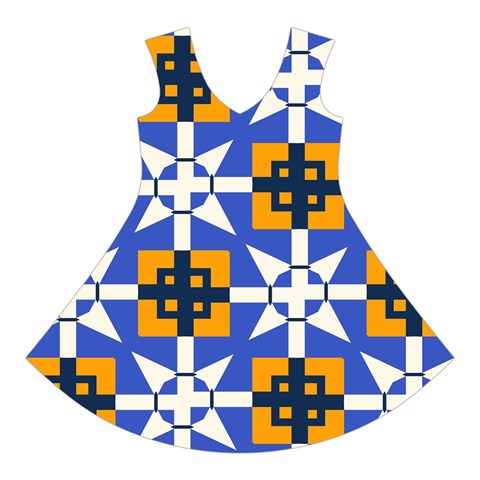 Shapes on a blue background                                                               Short Sleeve V Front