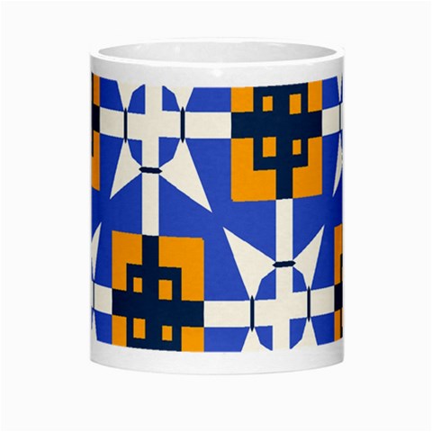 Shapes on a blue background                                                           Morph Mug from ArtsNow.com Center