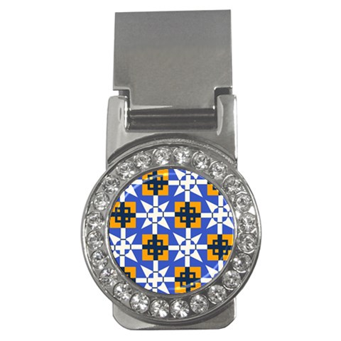 Shapes on a blue background                                                           Money Clip (CZ) from ArtsNow.com Front