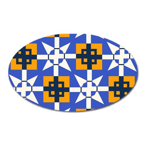 Shapes on a blue background                                                           Magnet (Oval) from ArtsNow.com Front