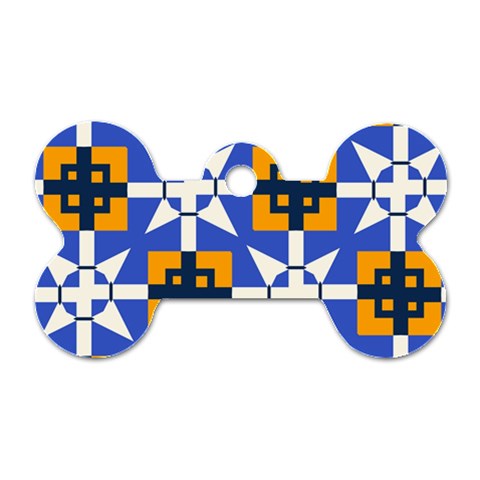 Shapes on a blue background                                                           Dog Tag Bone (One Side) from ArtsNow.com Front