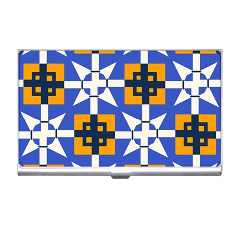 Shapes on a blue background                                                           Business Card Holder from ArtsNow.com Front