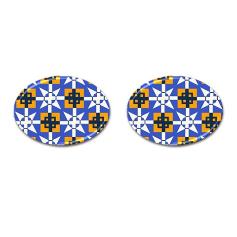 Shapes on a blue background                                                           Cufflinks (Oval) from ArtsNow.com Front(Pair)