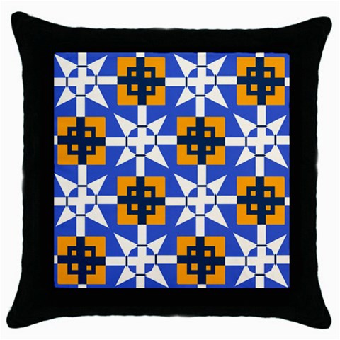 Shapes on a blue background                                                           Throw Pillow Case (Black) from ArtsNow.com Front