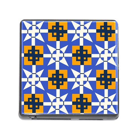 Shapes on a blue background                                                           Memory Card Reader (Square) from ArtsNow.com Front