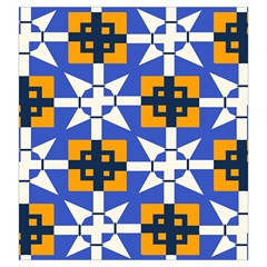 Shapes on a blue background                                                           Drawstring Pouch from ArtsNow.com Back
