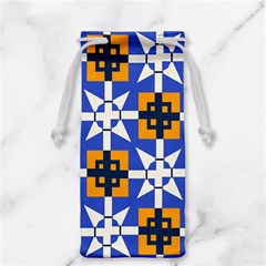 Shapes on a blue background                                                           Jewelry Bag from ArtsNow.com Back