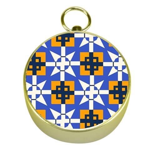 Shapes on a blue background                                                           Gold Compass from ArtsNow.com Front