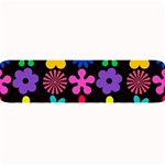 Colorful flowers on a black background pattern                                                           Large Bar Mat