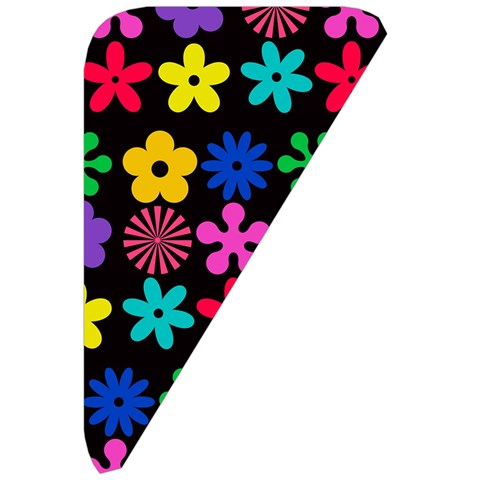 Colorful flowers on a black background pattern                                                         Belt Pouch Bag (Large) from ArtsNow.com Front Right