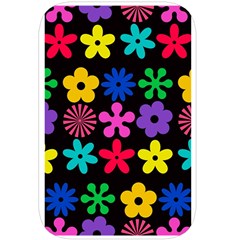 Colorful flowers on a black background pattern                                                         Belt Pouch Bag (Large) from ArtsNow.com Back
