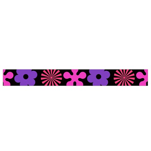 Colorful flowers on a black background pattern                                                         Waist Pouch (Large) from ArtsNow.com Bottom