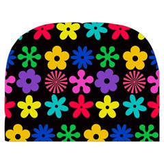 Colorful flowers on a black background pattern                                                       Makeup Case (Medium) from ArtsNow.com Back
